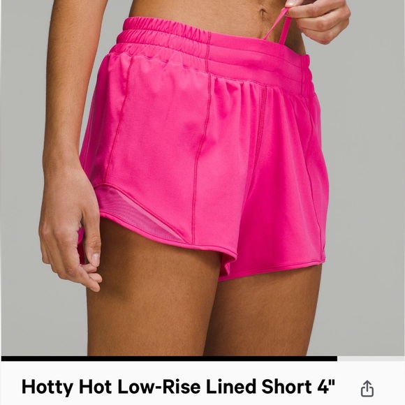 Hotty Hot Low-Rise 4" shorts Sonic Pink💕 - Picture 3 of 4